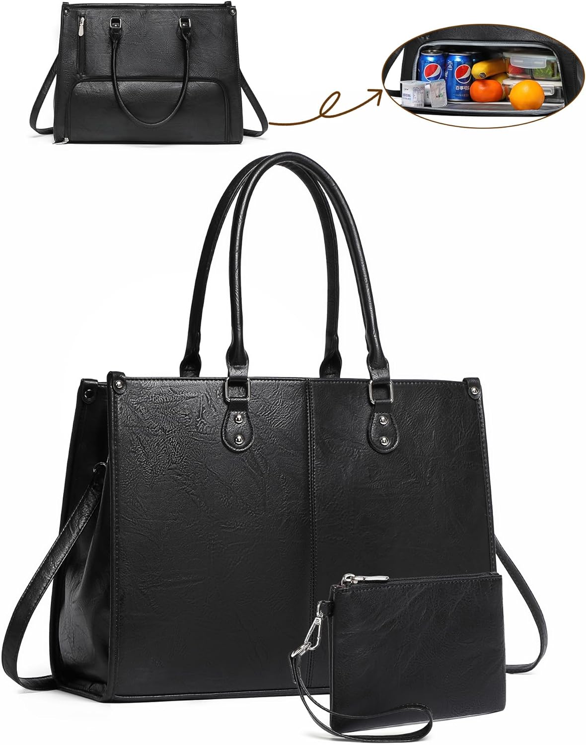 2 in 1 Laptop Tote Bag with In - Laptop Backpack 15.6 评论和价格