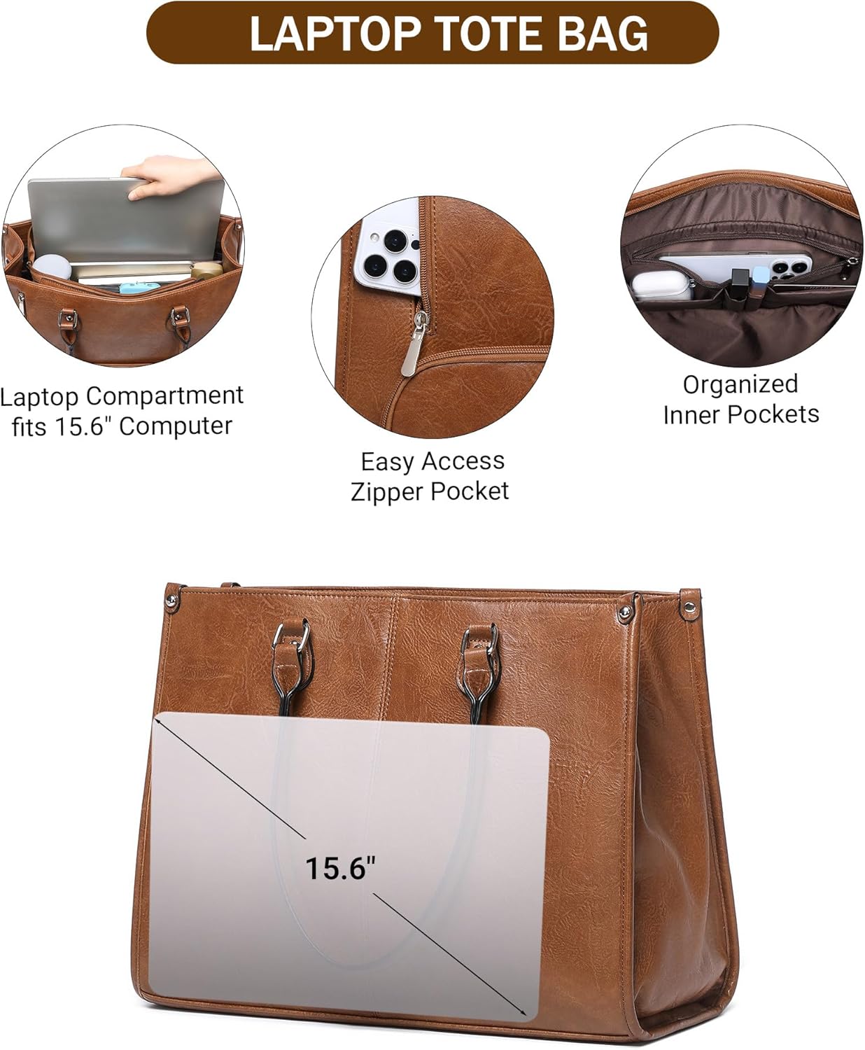 2 in 1 Laptop Tote Bag with In - Laptop Backpack 15.6 评论和价格