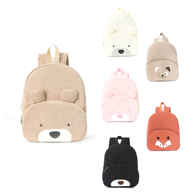 Cute Bear Corduroy Backpack fo - Canvas Backpack Casual 评论和价格