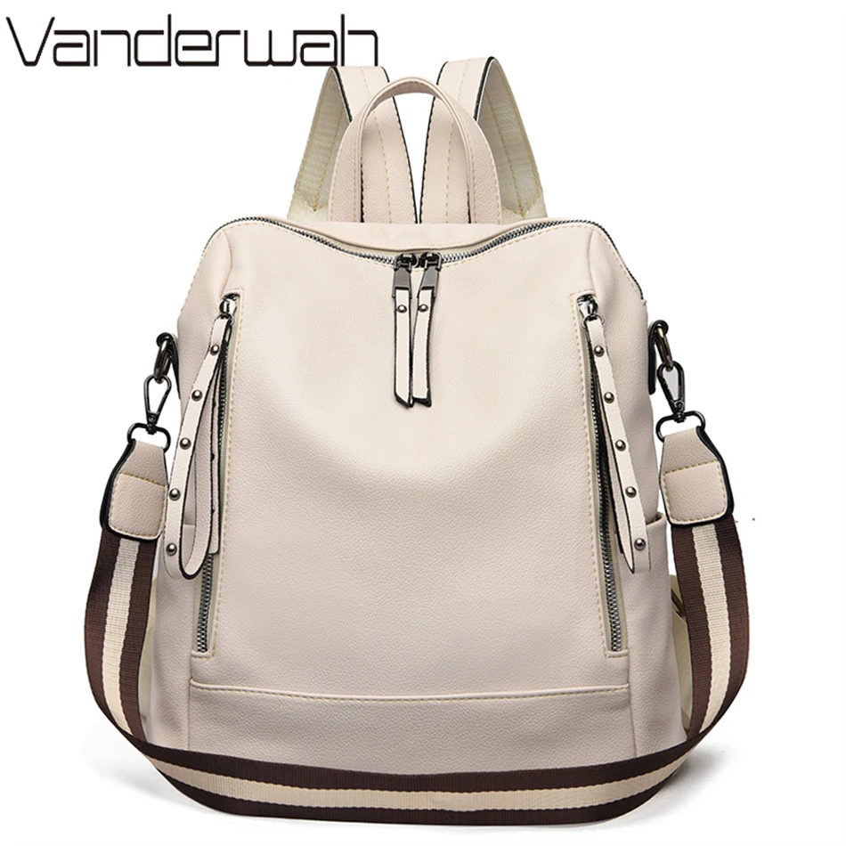 Brand Luxury Backpacks Soft Le - School Backpack Teen 评论和价格