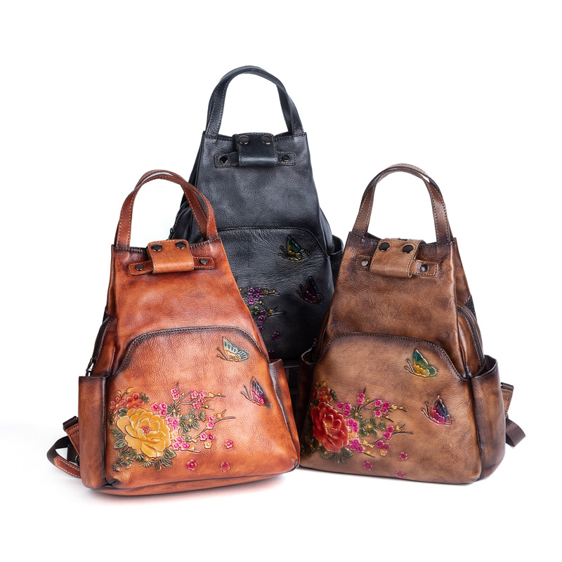 Johnature Genuine Leather Embo - Leather Backpack Vintage 评论和价格