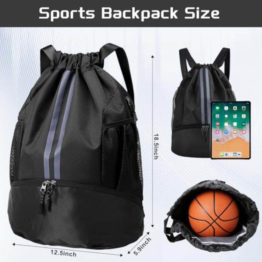 Sports Drawstring Backpack wit - Drawstring Gym Bag 评论和价格