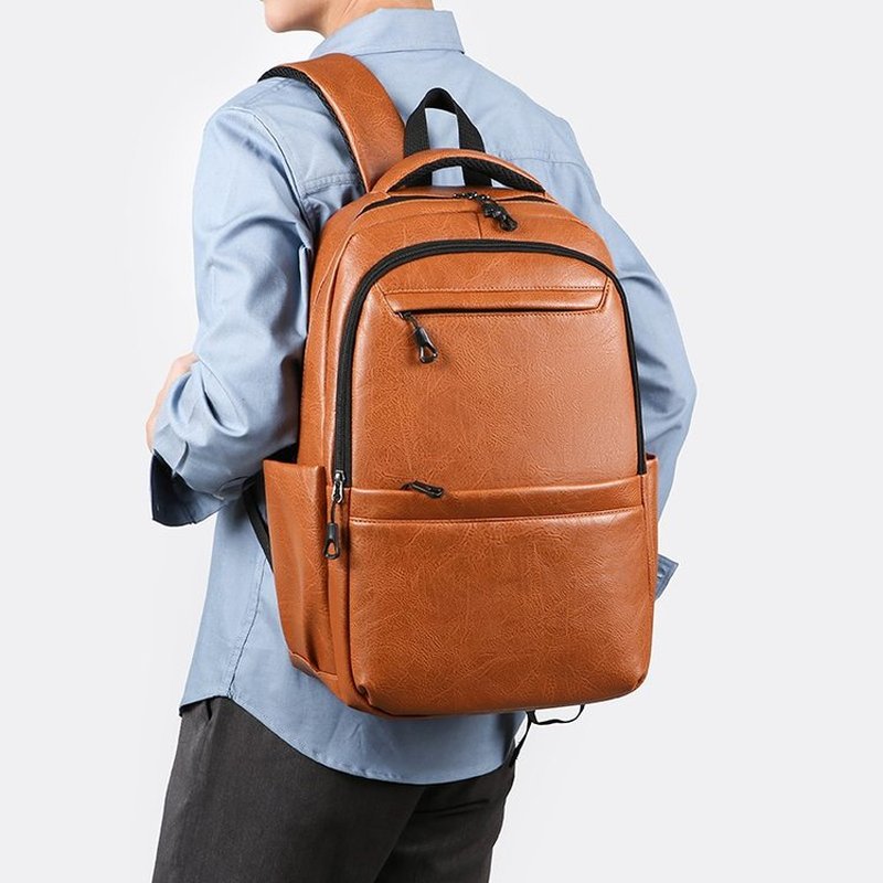 Premium Leather Business Backp - Laptop Backpack 15.6 评论和价格