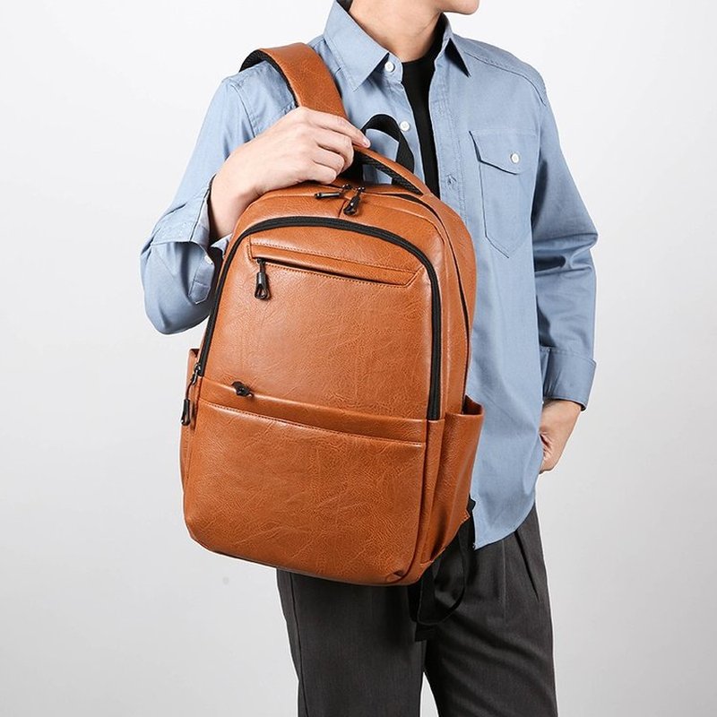 Premium Leather Business Backp - Laptop Backpack 15.6 评论和价格